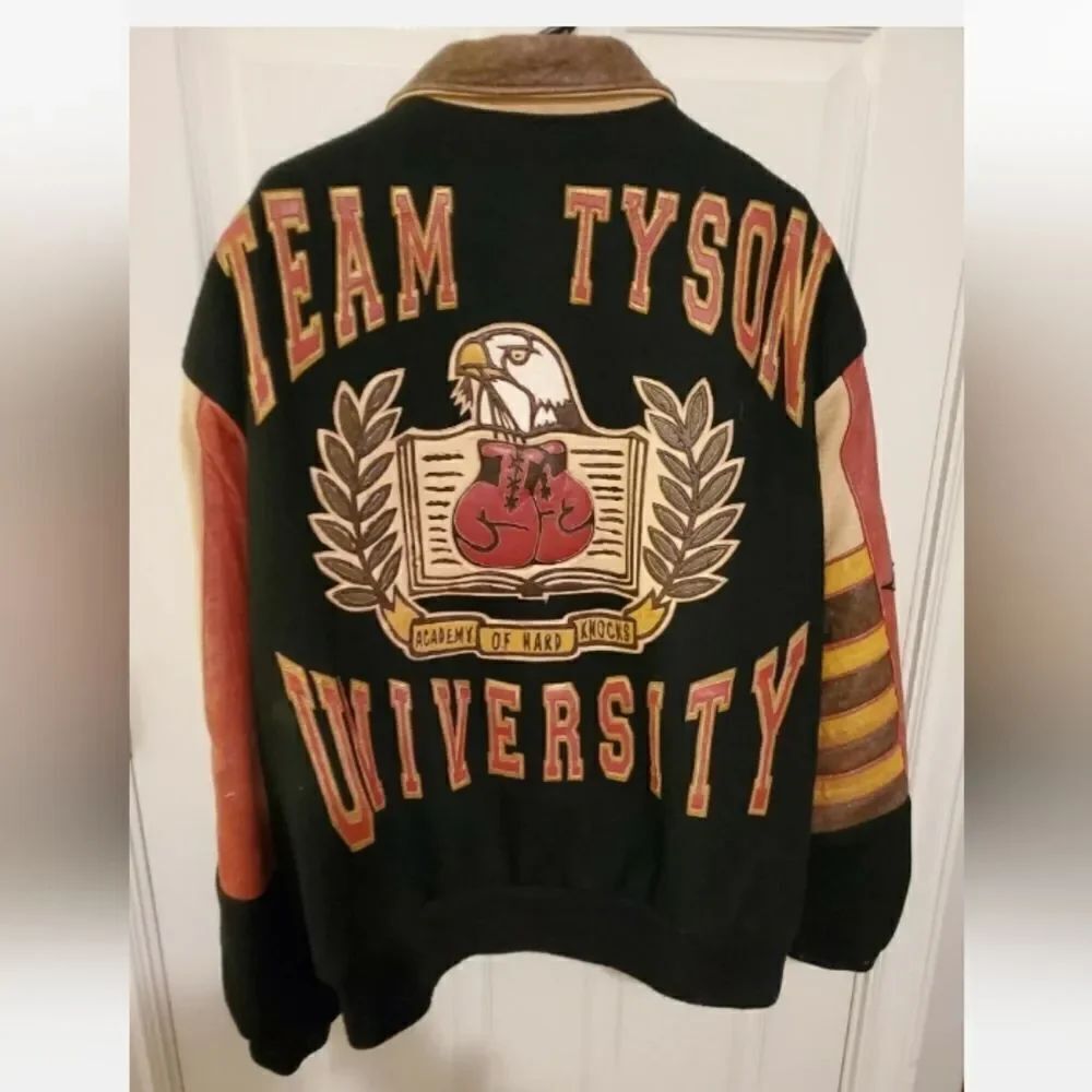 Vintage leather Mike Tyson Team Tyson Jacket. Jeff Hamilton Mike Tyson jacket.